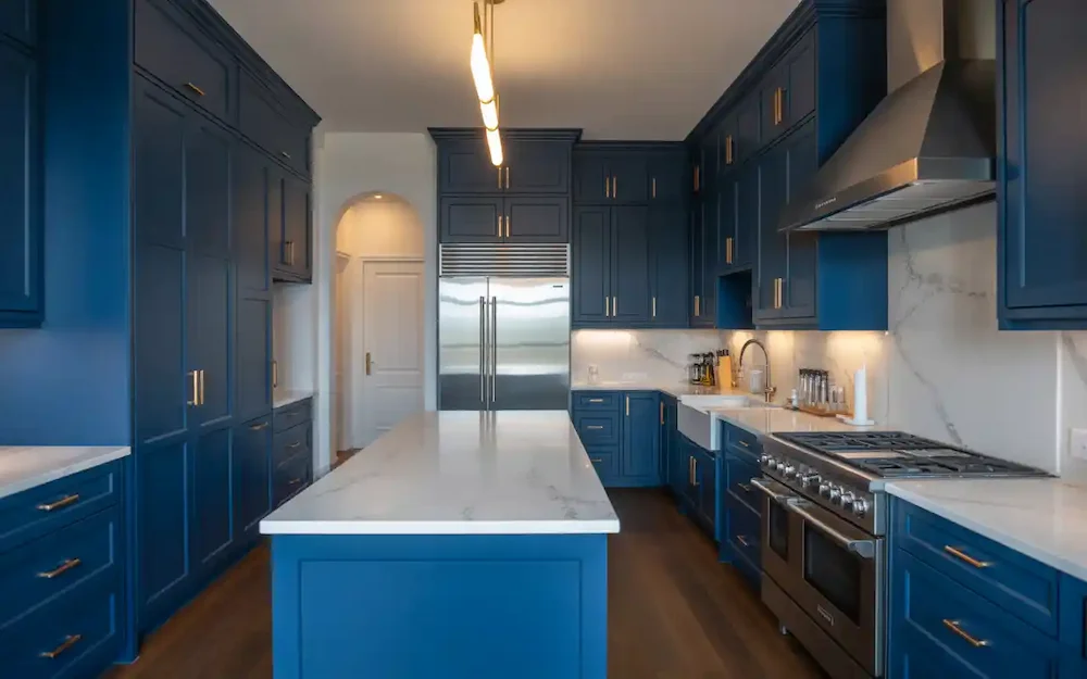 blue kitchen with dark cabinets blue kitchen with dark cabinets