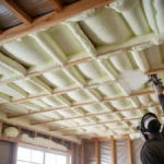 spray on insulation for rafters in garage